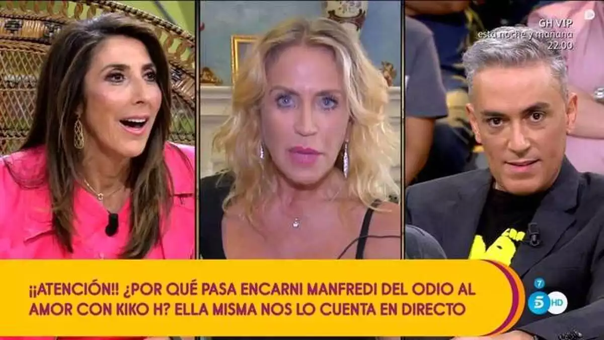 El cara a cara en directo entre Paz Padilla, Encarni Manfredi y Kiko Hernández